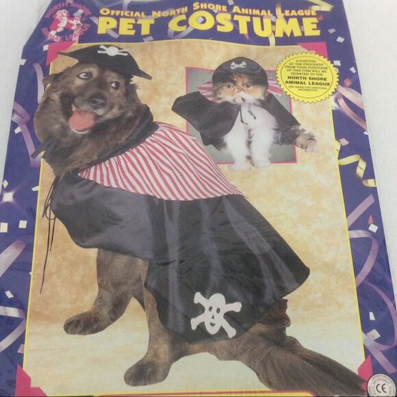 Pirate Pet Halloween Party Costume Dog/Cat Size Small Fits (10”-12”) 2 Piece Set - Picture 2 of 4